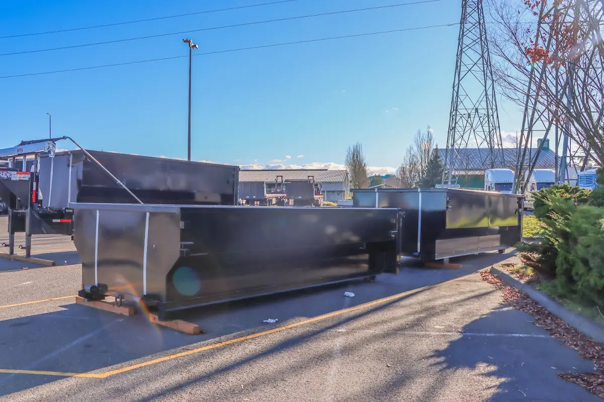 Roll-off dumpster ready for waste disposal at job site for 4 Yard Dumpster Rental in Wappinger